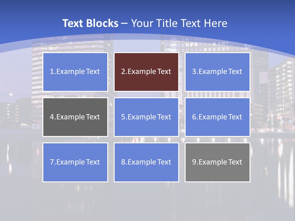 Downtown Of Tampa By Night PowerPoint Template