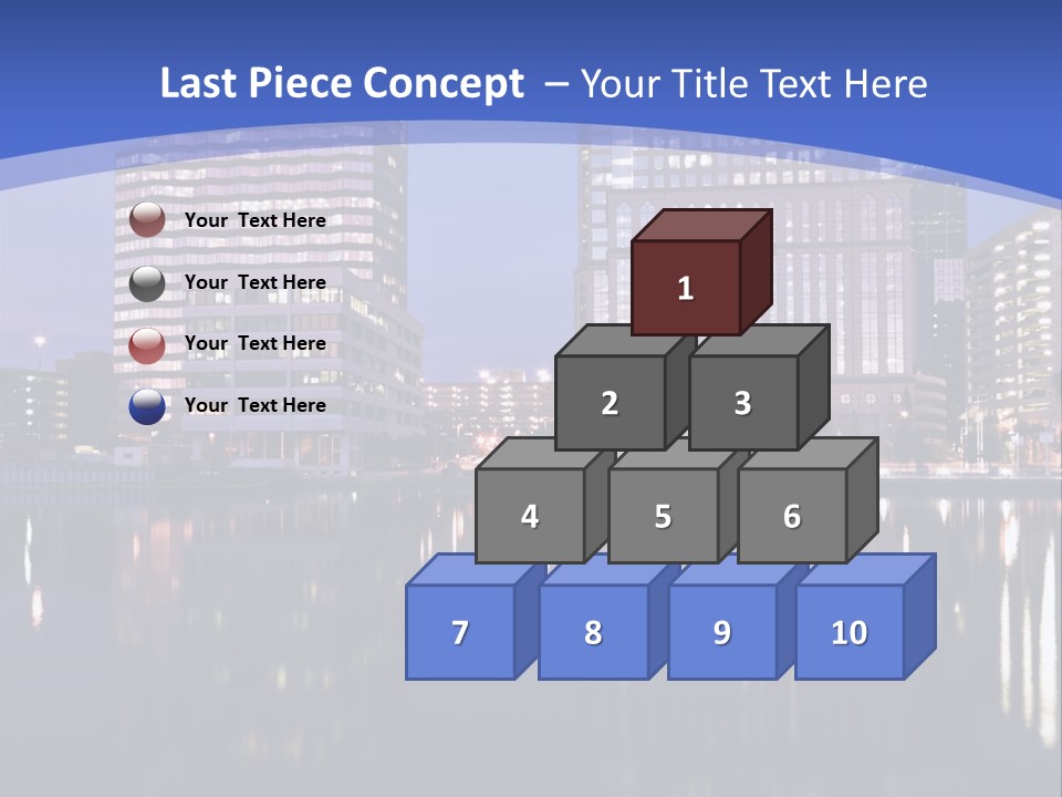 Downtown Of Tampa By Night PowerPoint Template