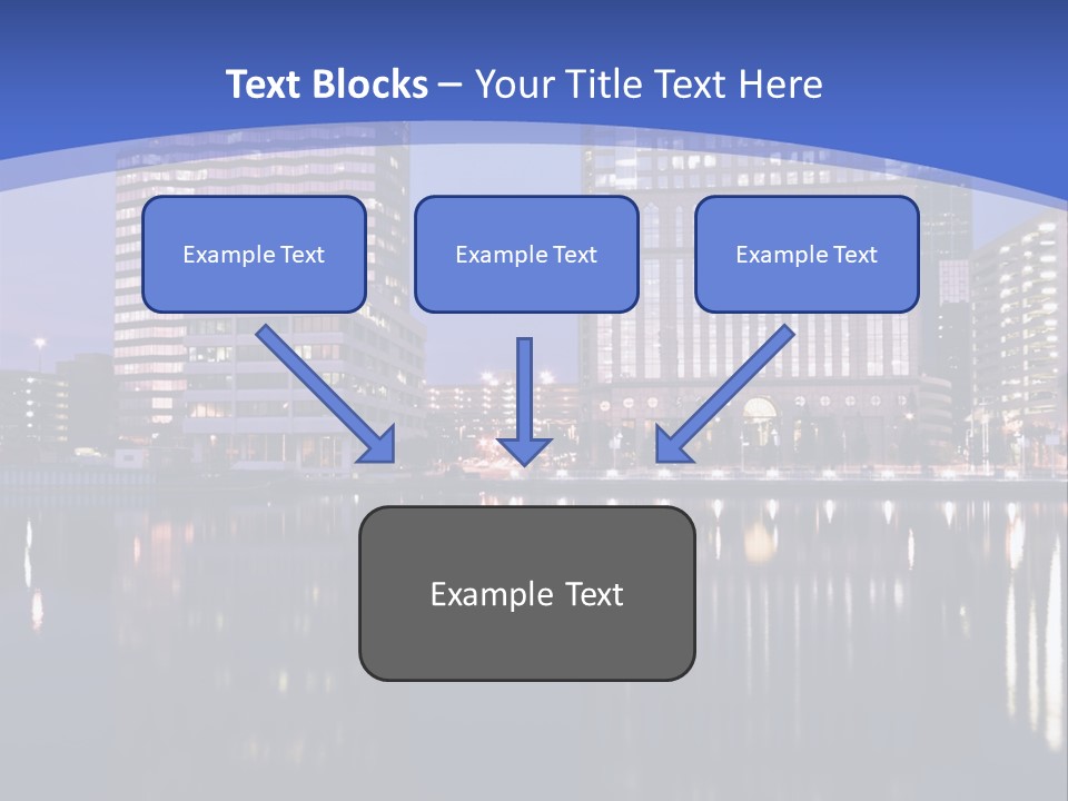 Downtown Of Tampa By Night PowerPoint Template