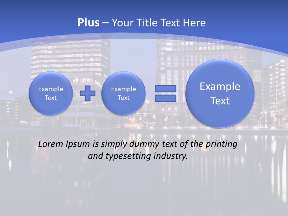 Downtown Of Tampa By Night PowerPoint Template