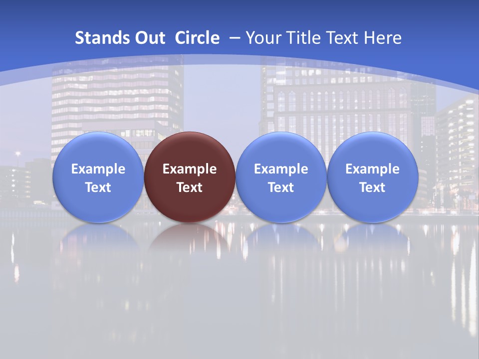 Downtown Of Tampa By Night PowerPoint Template