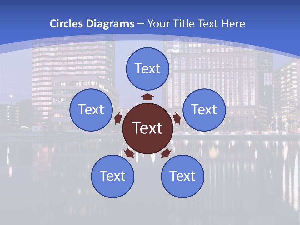 Downtown Of Tampa By Night PowerPoint Template