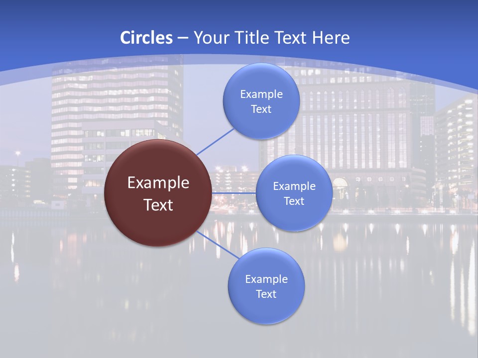 Downtown Of Tampa By Night PowerPoint Template