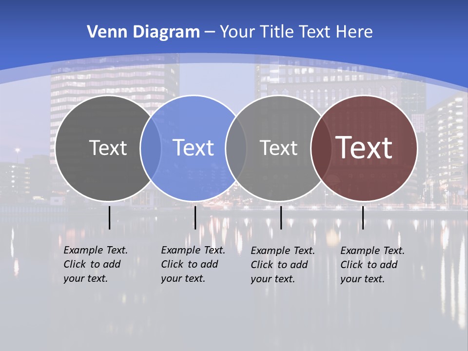 Downtown Of Tampa By Night PowerPoint Template