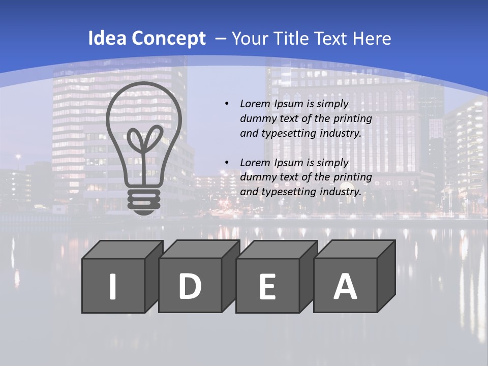Downtown Of Tampa By Night PowerPoint Template