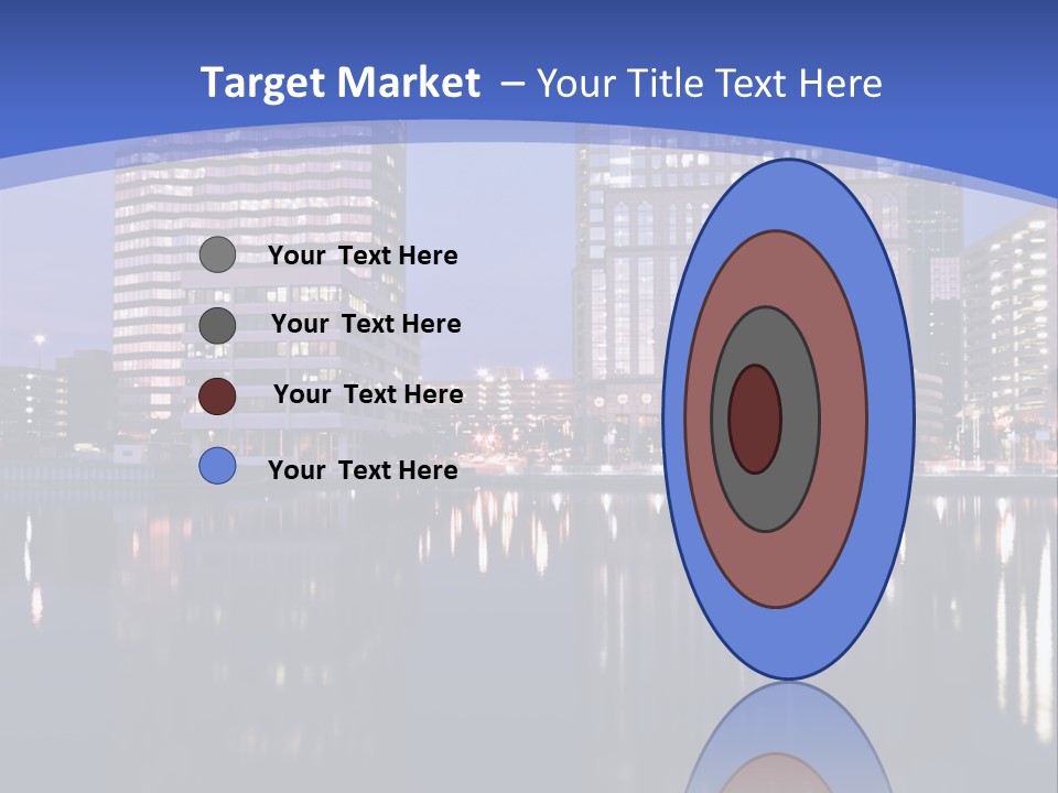 Downtown Of Tampa By Night PowerPoint Template