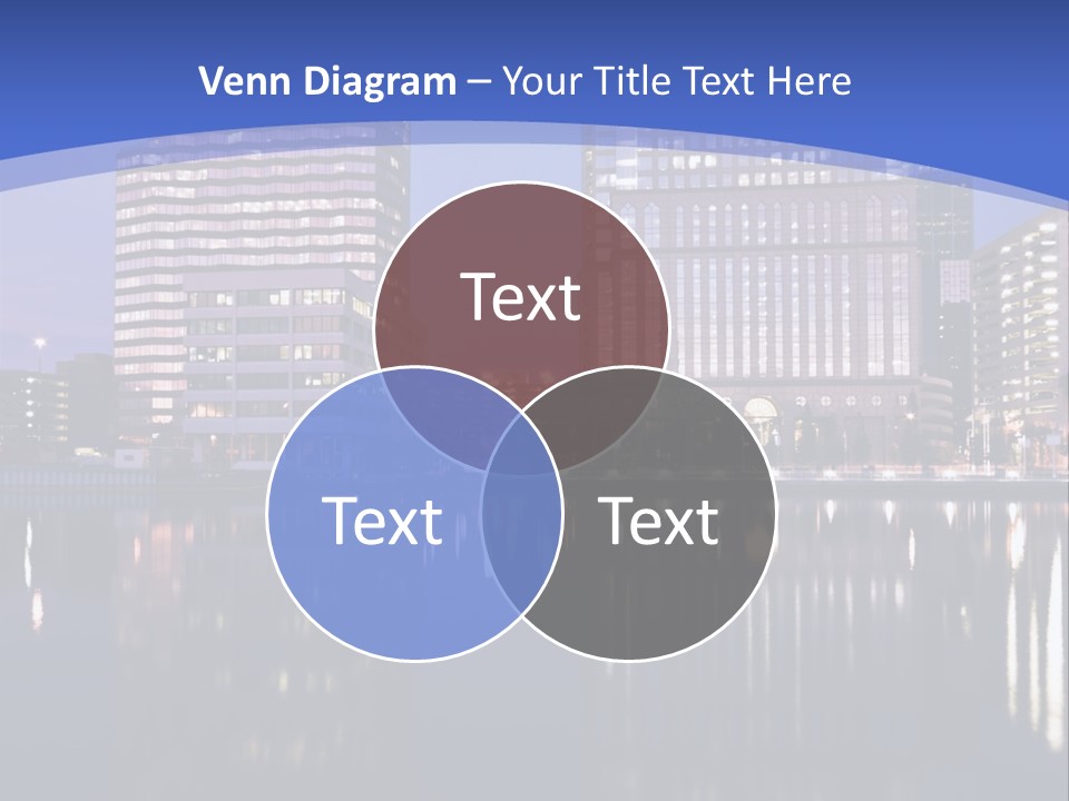 Downtown Of Tampa By Night PowerPoint Template