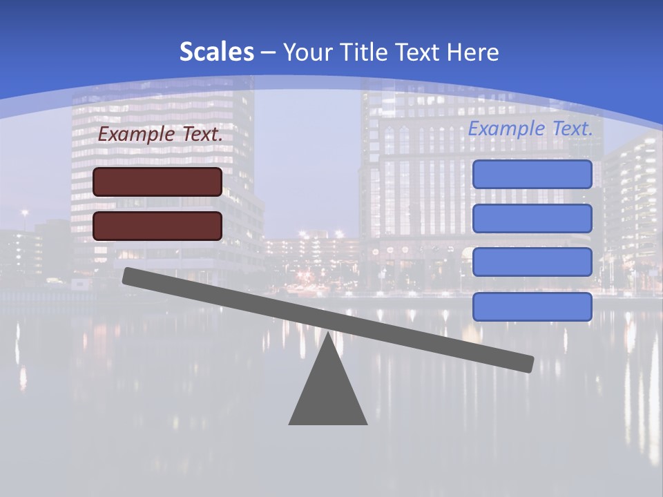 Downtown Of Tampa By Night PowerPoint Template