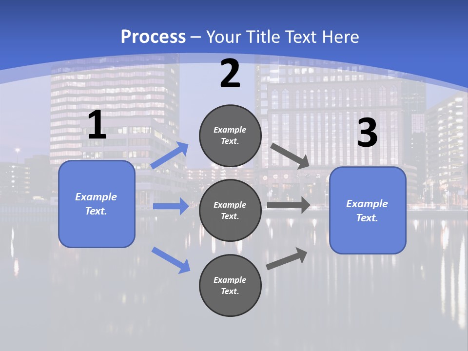 Downtown Of Tampa By Night PowerPoint Template