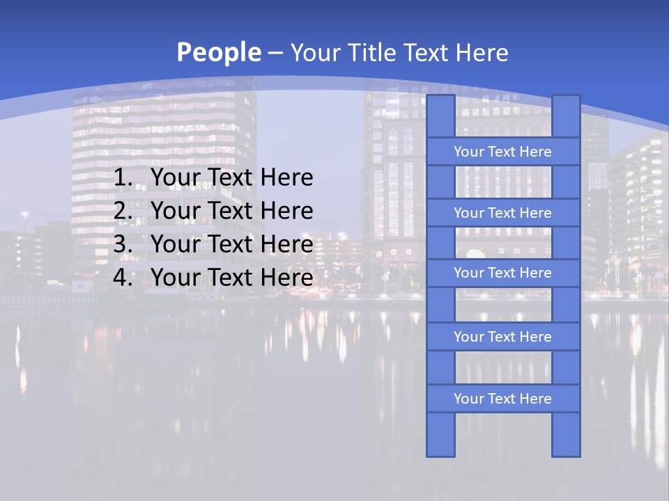 Downtown Of Tampa By Night PowerPoint Template