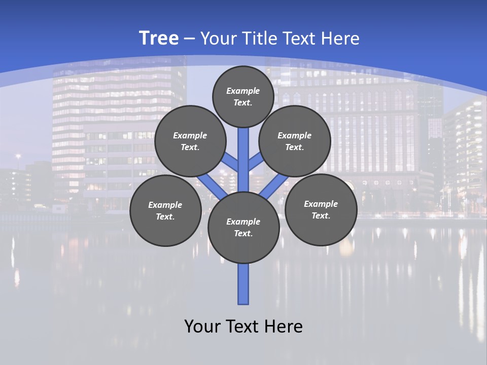 Downtown Of Tampa By Night PowerPoint Template