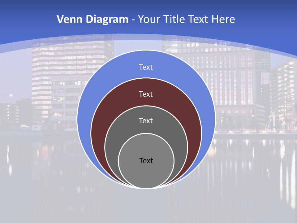 Downtown Of Tampa By Night PowerPoint Template