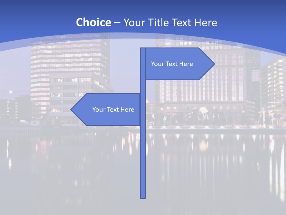 Downtown Of Tampa By Night PowerPoint Template