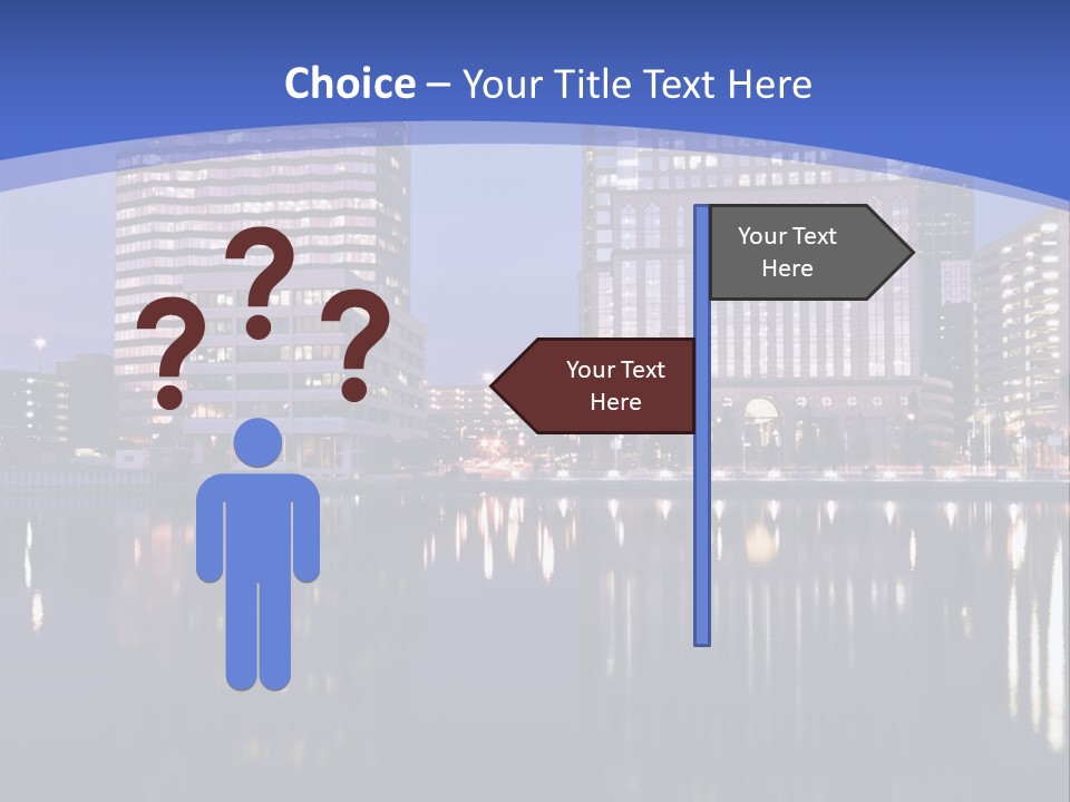 Downtown Of Tampa By Night PowerPoint Template