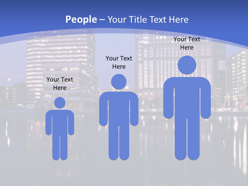 Downtown Of Tampa By Night PowerPoint Template