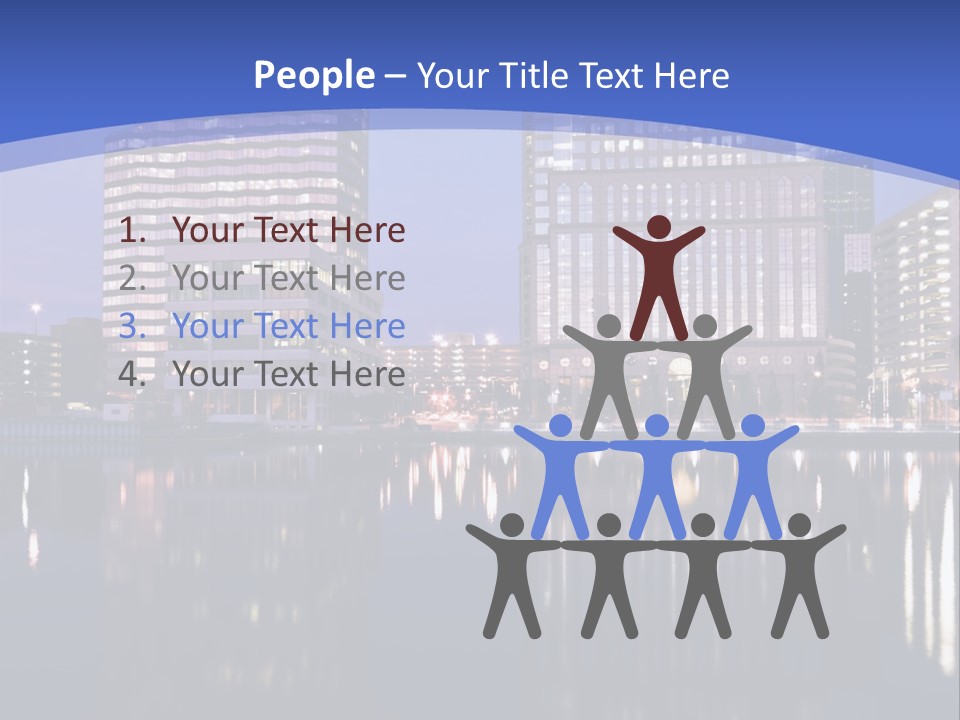 Downtown Of Tampa By Night PowerPoint Template