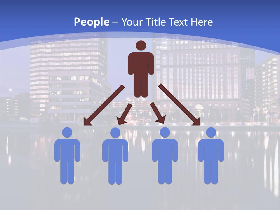 Downtown Of Tampa By Night PowerPoint Template