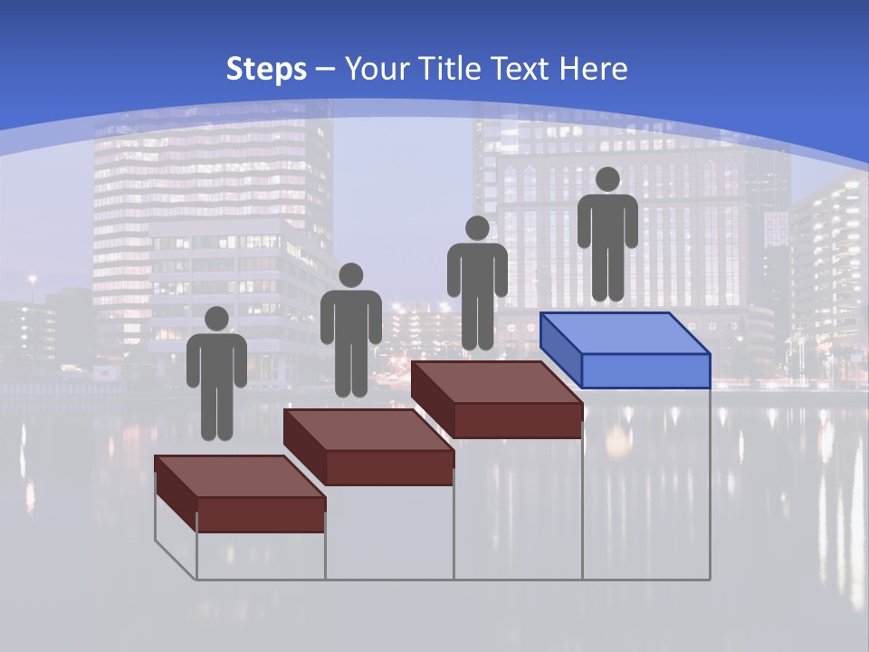 Downtown Of Tampa By Night PowerPoint Template