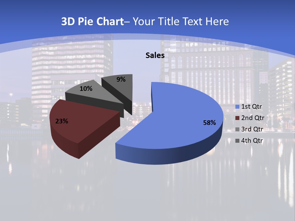 Downtown Of Tampa By Night PowerPoint Template