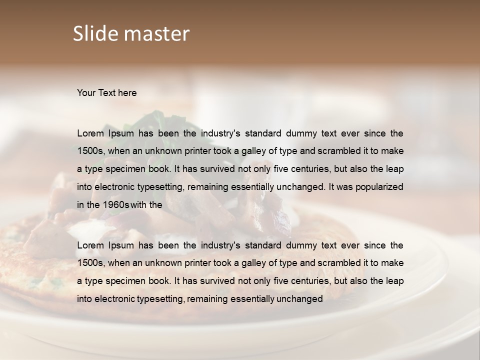 Cheese Pancakes With Mushrooms Garnish PowerPoint Template