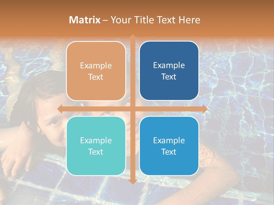 Two Girl Playing In The Pool. PowerPoint Template