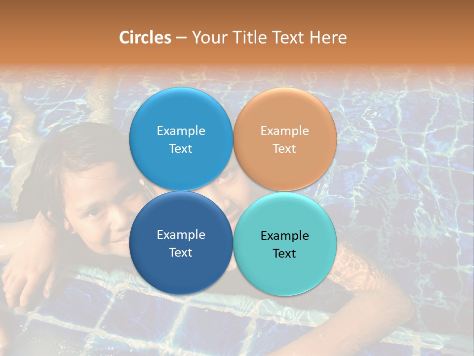 Two Girl Playing In The Pool. PowerPoint Template