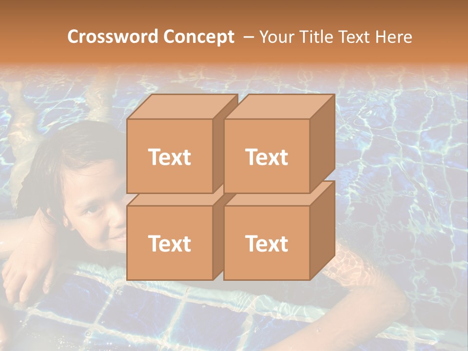 Two Girl Playing In The Pool. PowerPoint Template