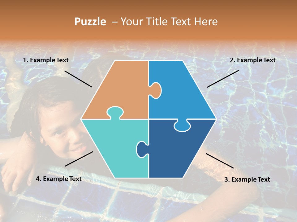 Two Girl Playing In The Pool. PowerPoint Template