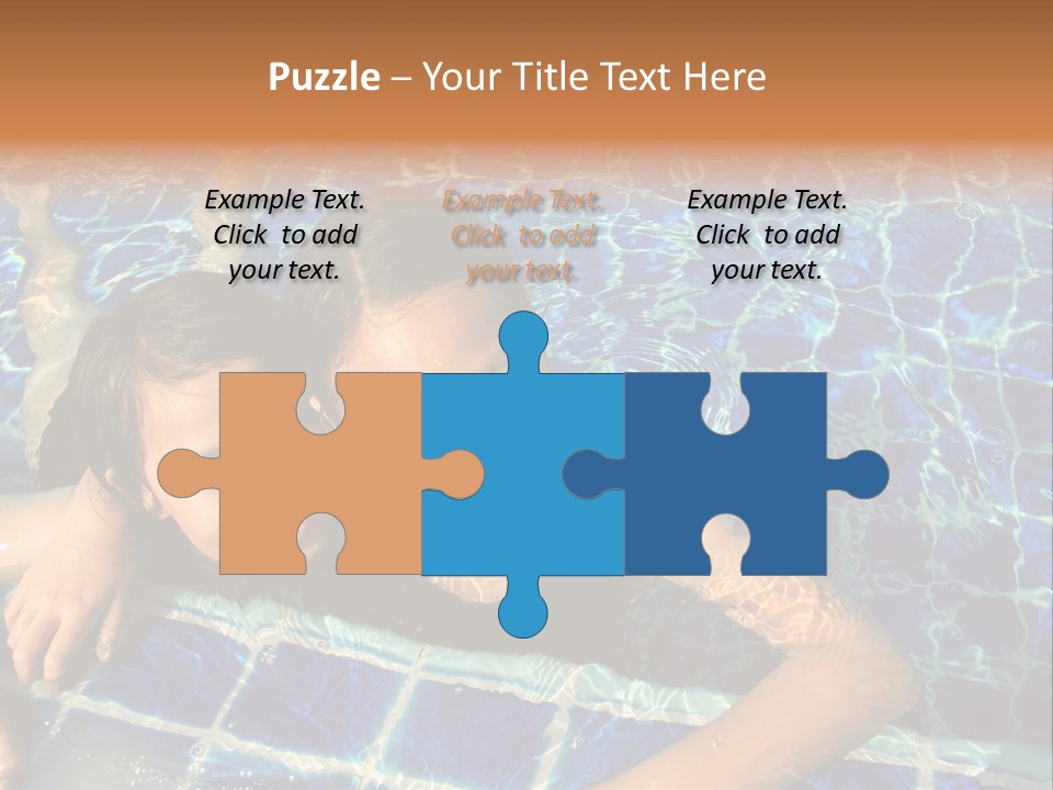 Two Girl Playing In The Pool. PowerPoint Template