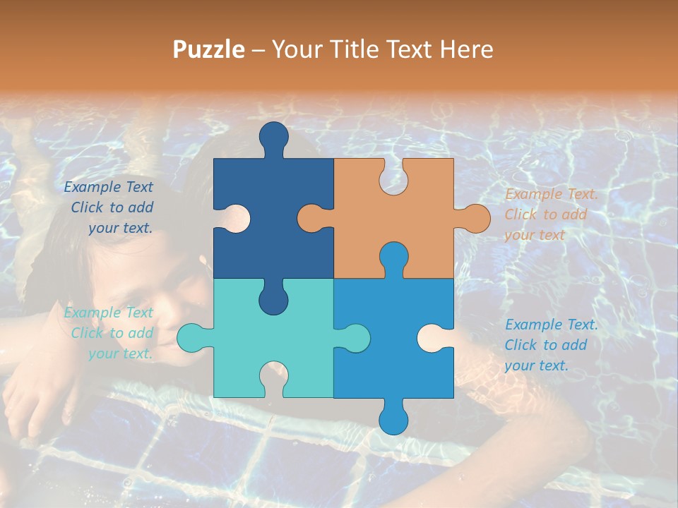 Two Girl Playing In The Pool. PowerPoint Template