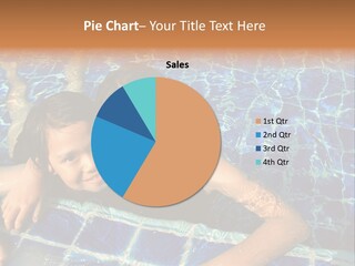 Two Girl Playing In The Pool. PowerPoint Template