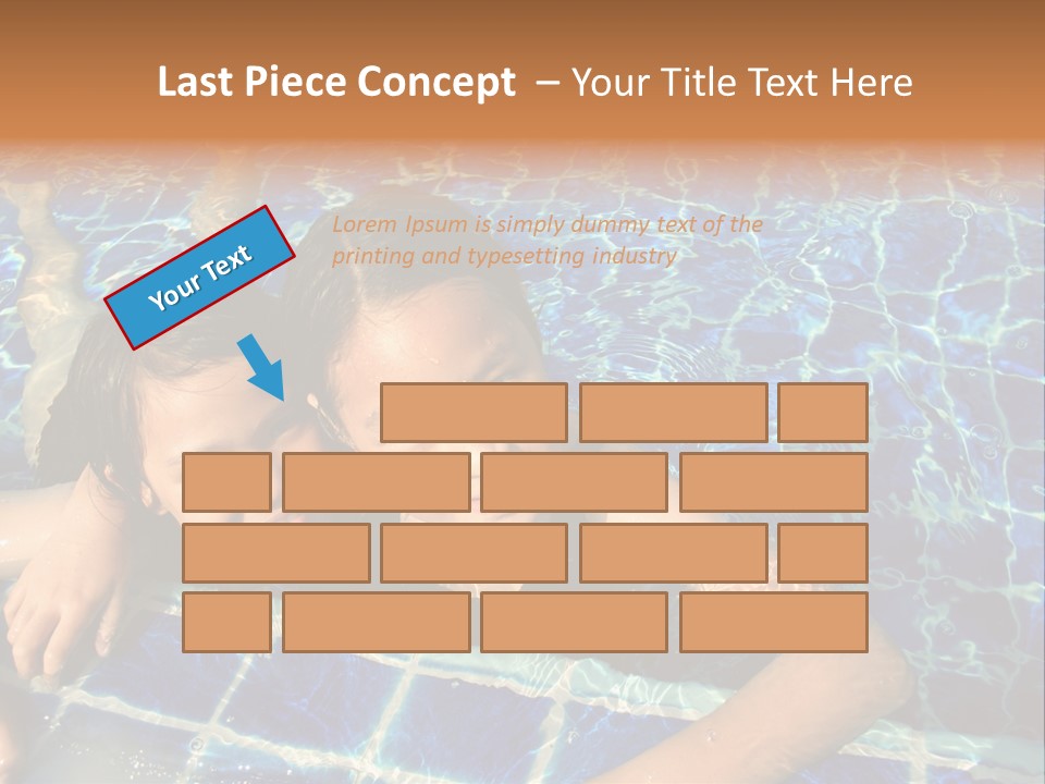 Two Girl Playing In The Pool. PowerPoint Template