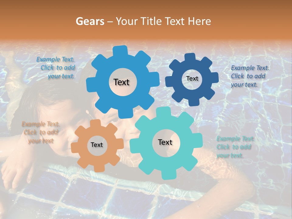 Two Girl Playing In The Pool. PowerPoint Template