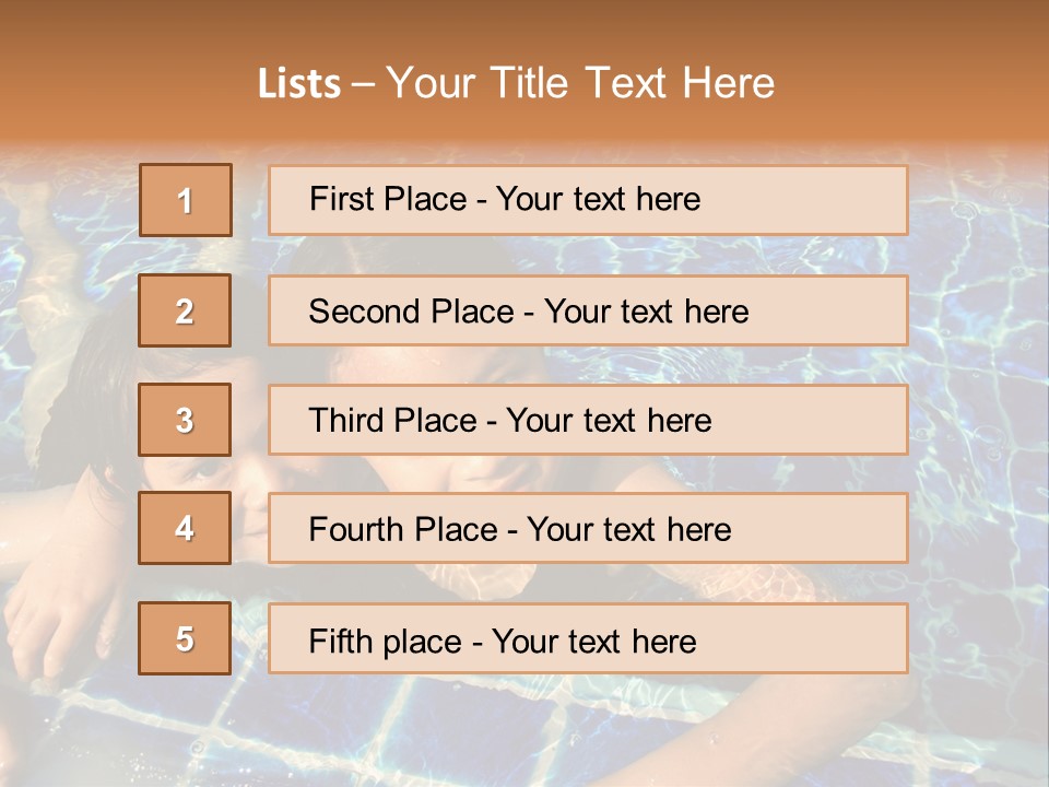 Two Girl Playing In The Pool. PowerPoint Template