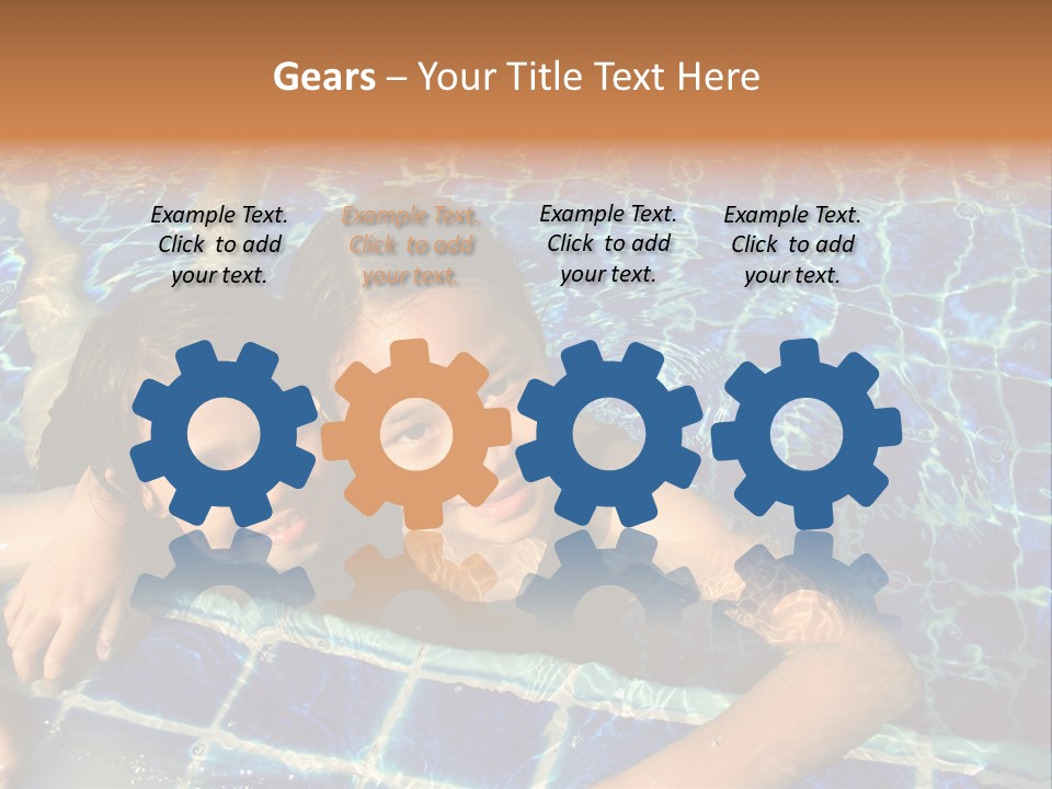 Two Girl Playing In The Pool. PowerPoint Template