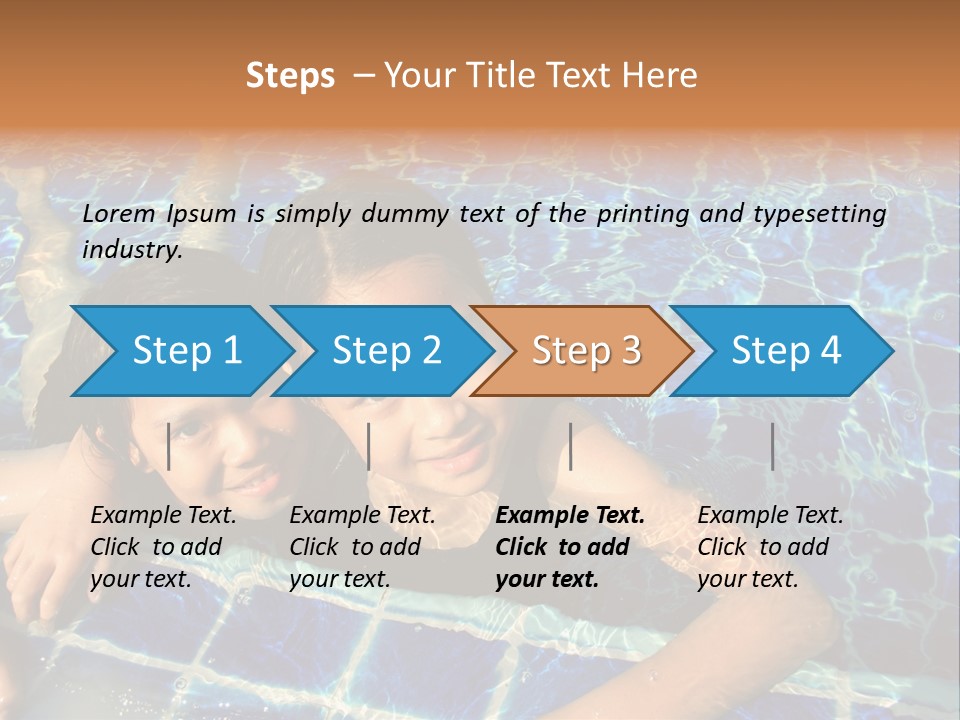 Two Girl Playing In The Pool. PowerPoint Template