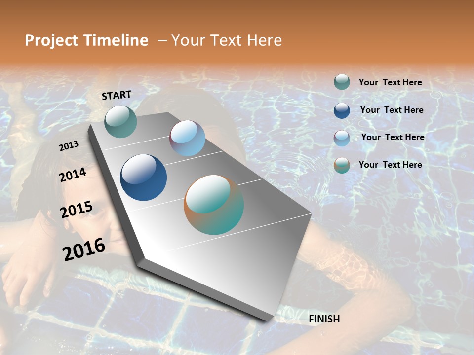 Two Girl Playing In The Pool. PowerPoint Template