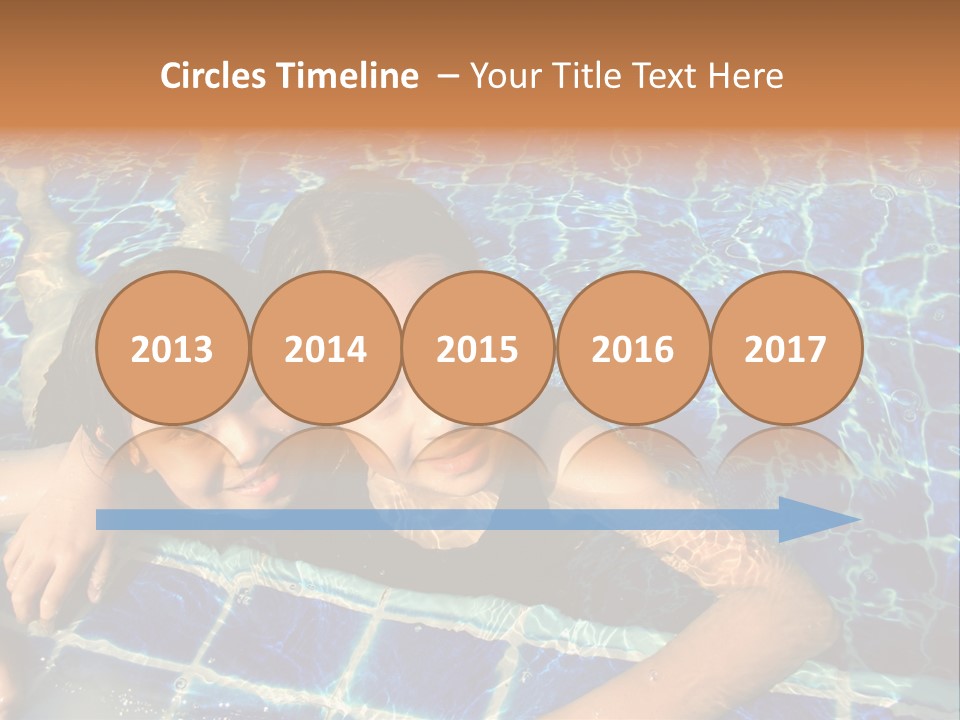 Two Girl Playing In The Pool. PowerPoint Template