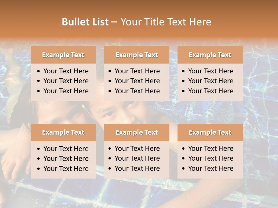 Two Girl Playing In The Pool. PowerPoint Template