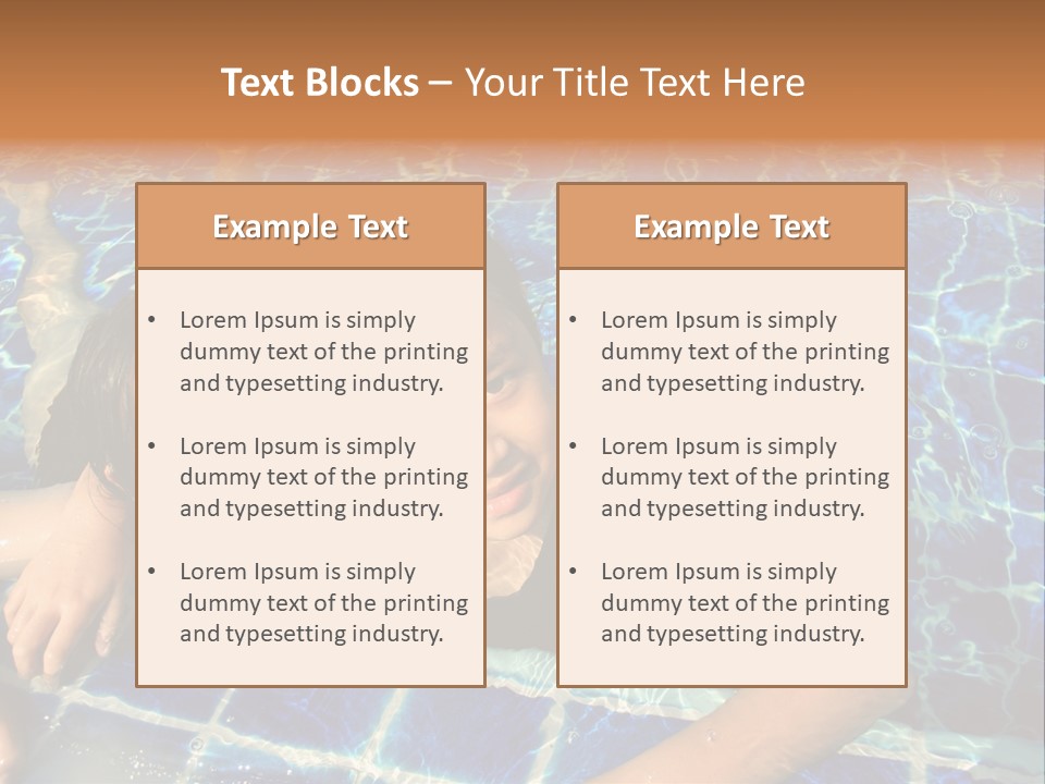 Two Girl Playing In The Pool. PowerPoint Template