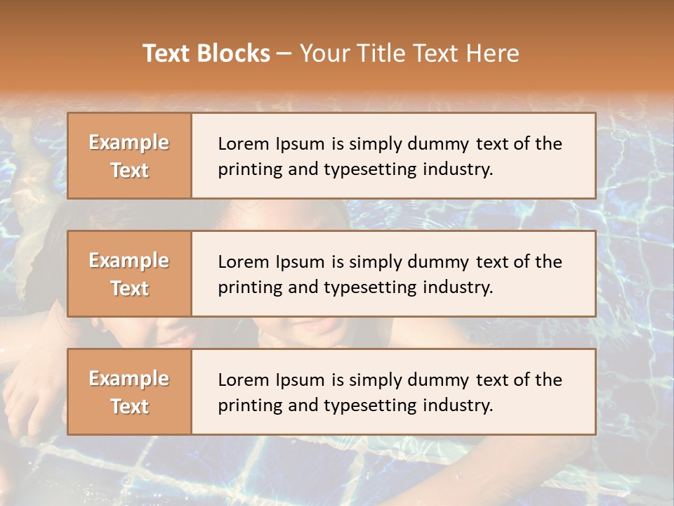 Two Girl Playing In The Pool. PowerPoint Template