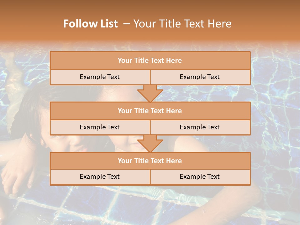 Two Girl Playing In The Pool. PowerPoint Template