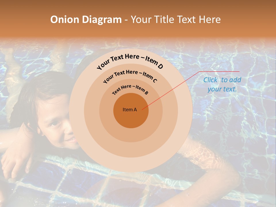 Two Girl Playing In The Pool. PowerPoint Template