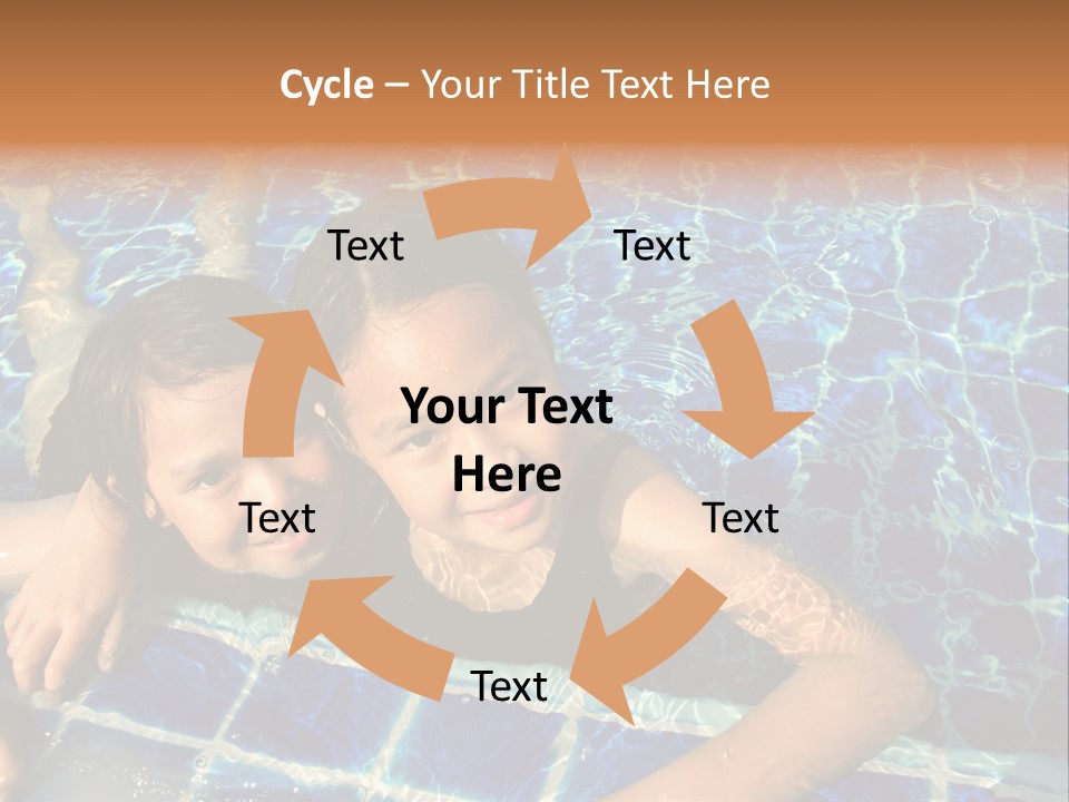 Two Girl Playing In The Pool. PowerPoint Template