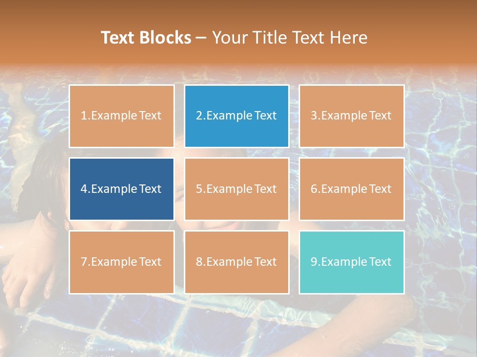 Two Girl Playing In The Pool. PowerPoint Template