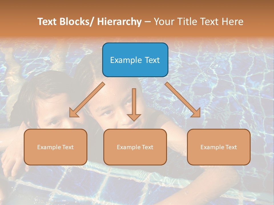 Two Girl Playing In The Pool. PowerPoint Template