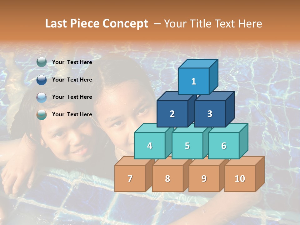 Two Girl Playing In The Pool. PowerPoint Template