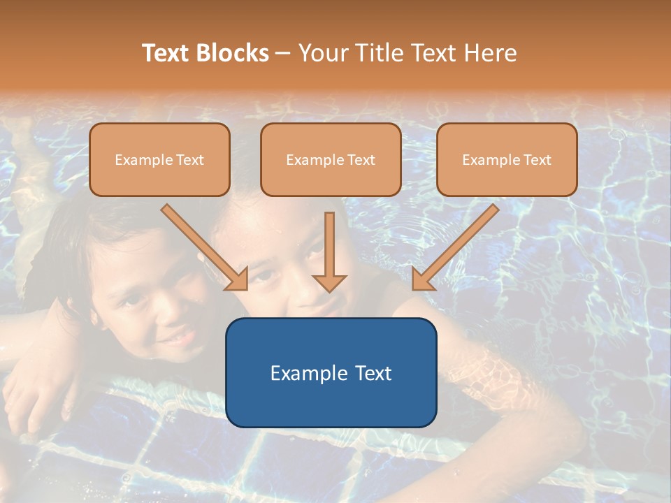 Two Girl Playing In The Pool. PowerPoint Template