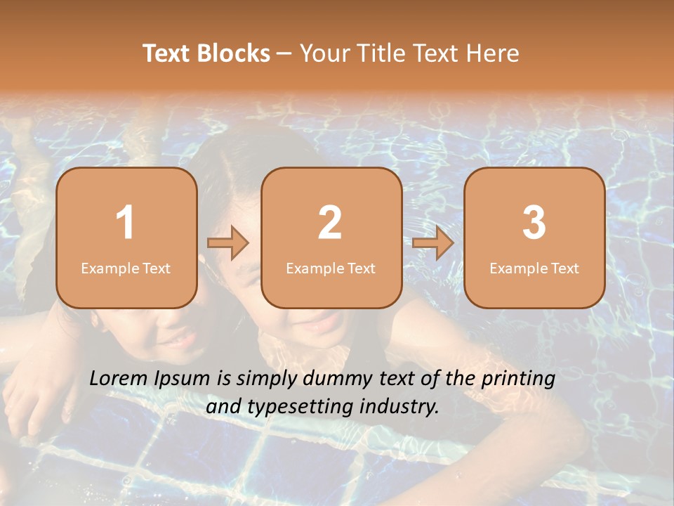 Two Girl Playing In The Pool. PowerPoint Template