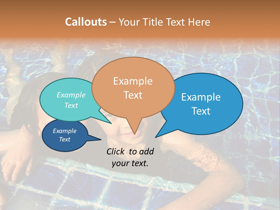Two Girl Playing In The Pool. PowerPoint Template